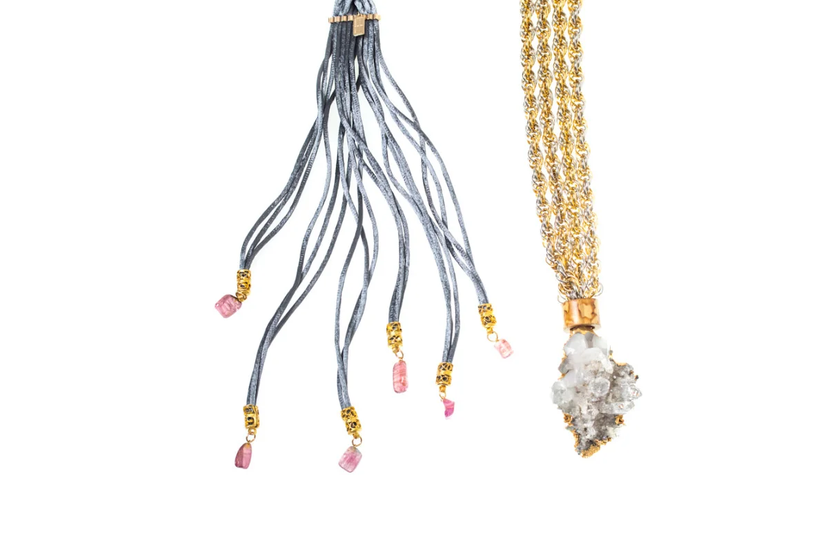Quartz Crystal Braided Necklace