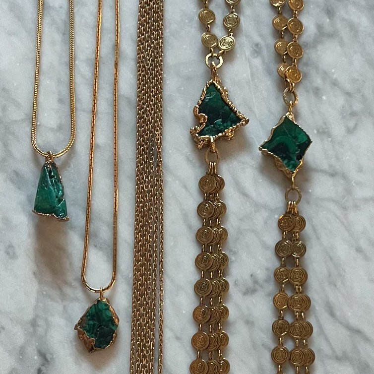Holiday 2024 Maison Smith-Vintage Malachite in 24k Bezels