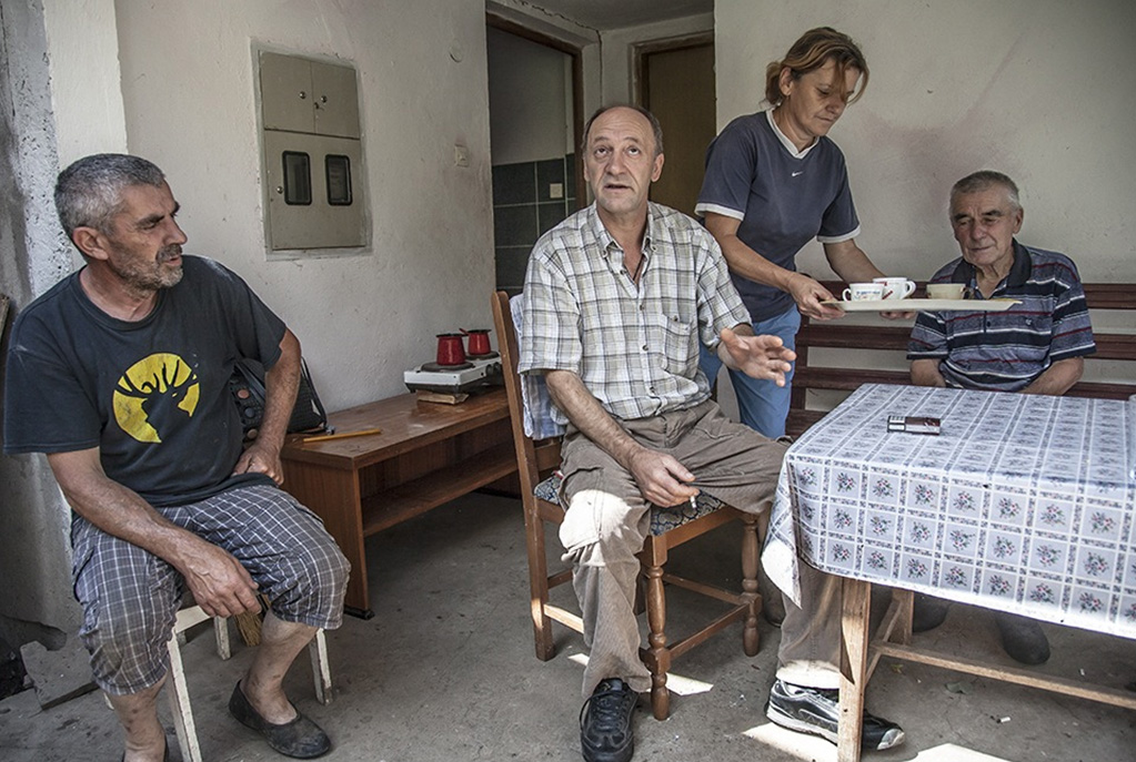 Having coffee and rakje with Bato and his family in his village outside Srebrenica.