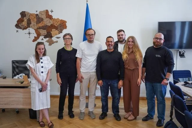 The deputy Mayor with the team from LvivEYC2025, Darren Abrahams and Tina Ellen Lee, cementing our long term partnership with the young people of Ukraine.