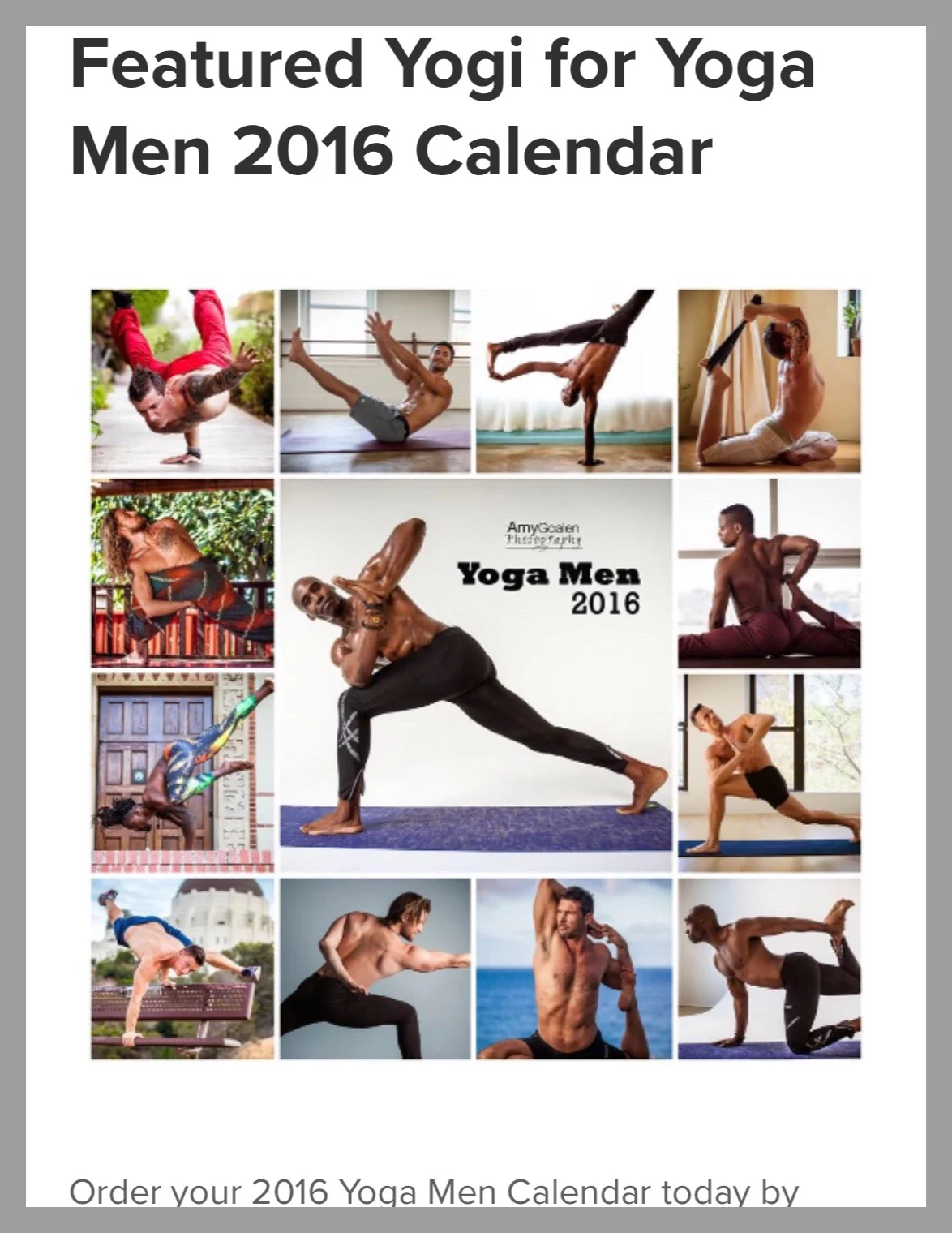 2016 YOGA CALENDAR