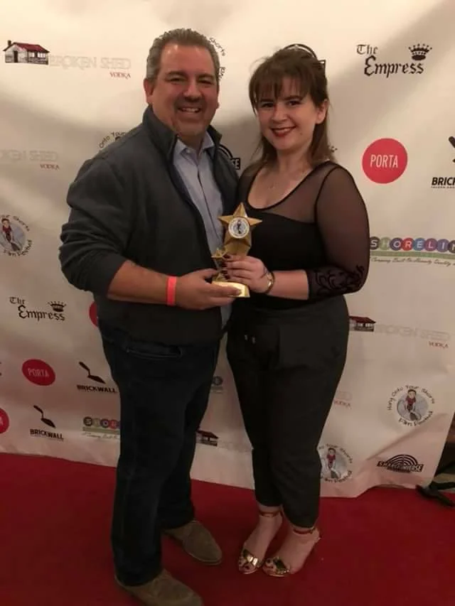 Sabrina Matarazzo hold her "Rising Star" Award for her role in MAJOR KEY