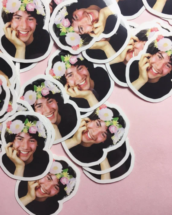 Flower Crown Keanu Sticker set