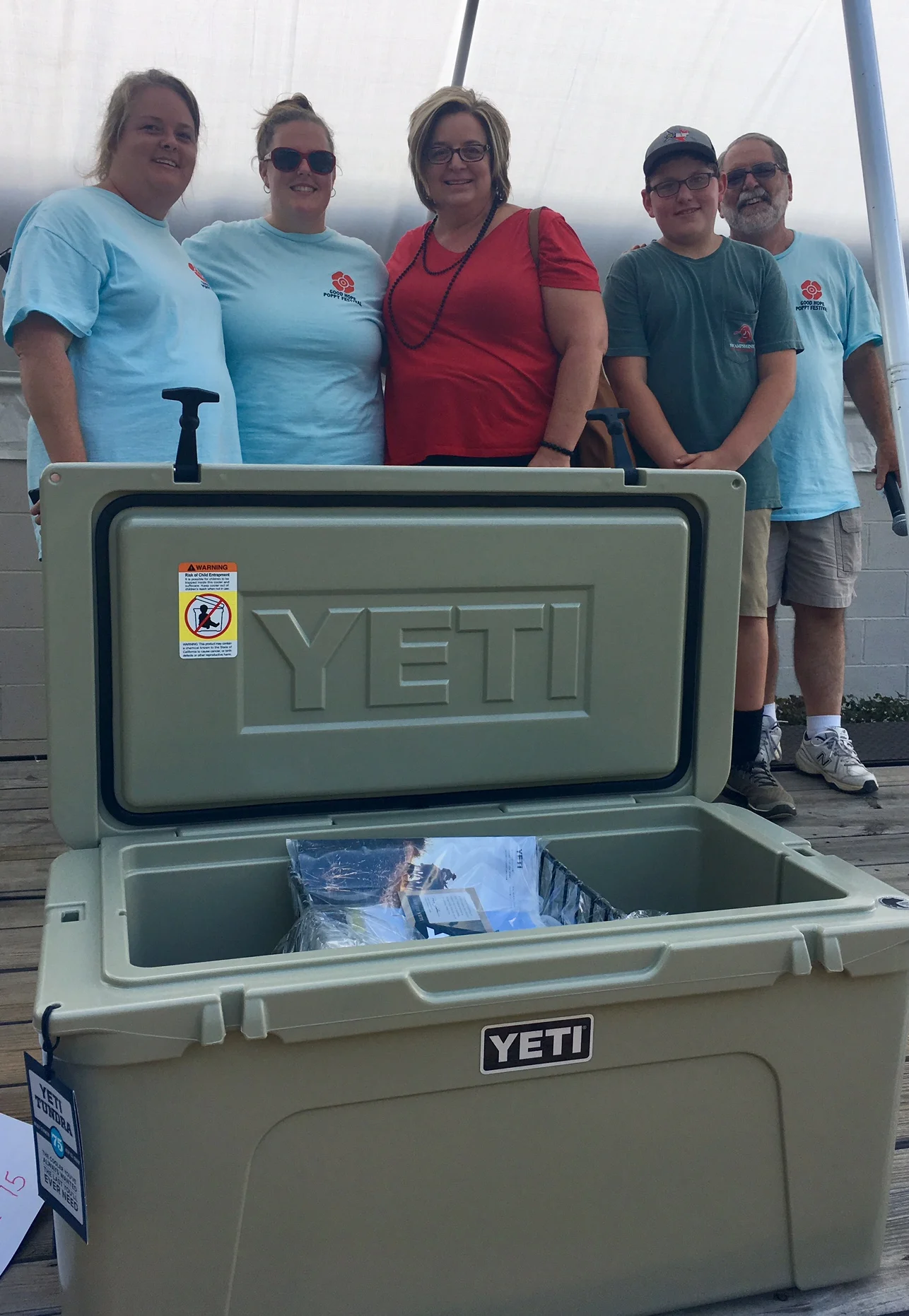 2017 Poppy Raffle: YETI TUNDRA 75 COOLER - Winner: Jenny Ferguson