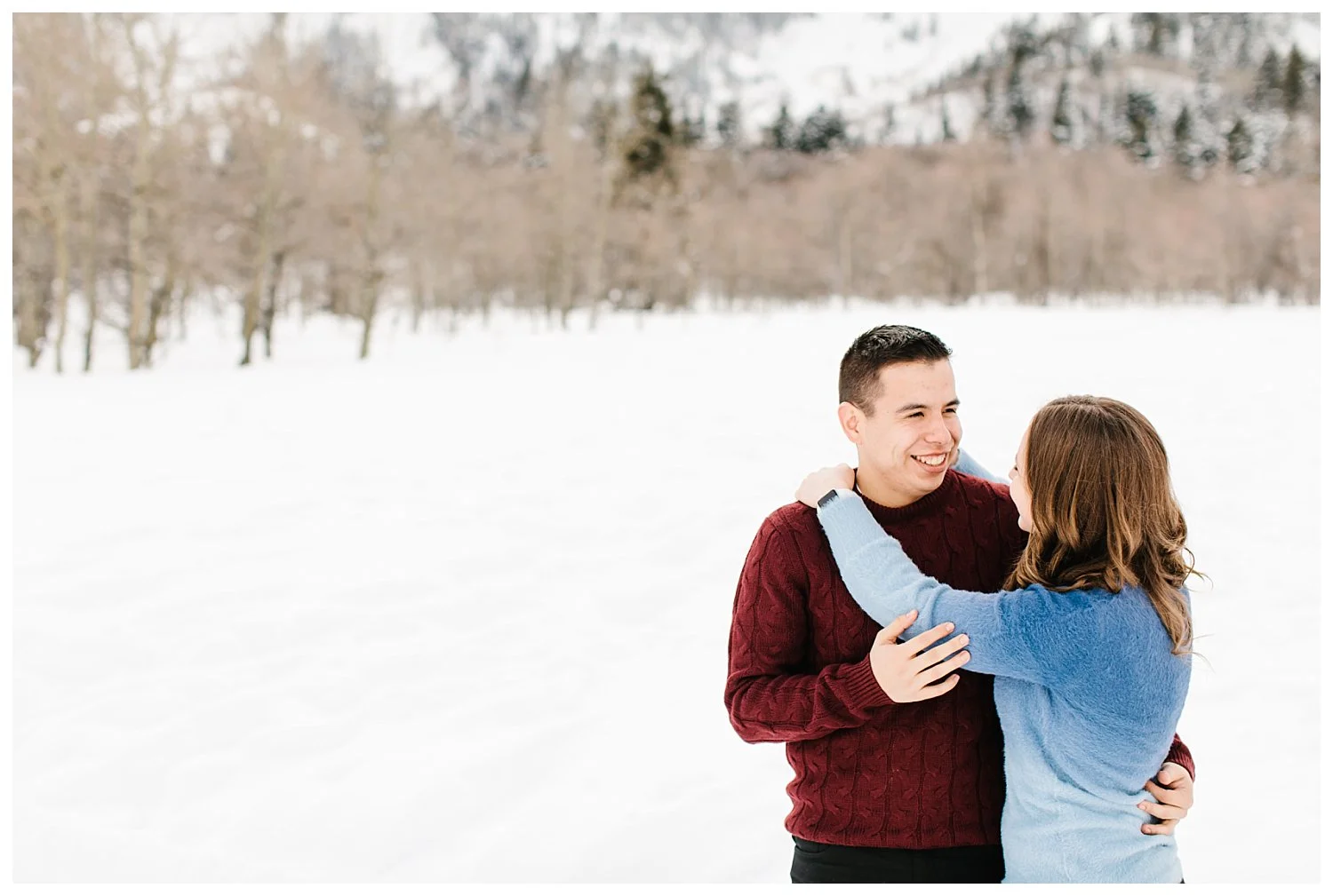 Snow Basin Winter Engagement Session | Utah Wedding Photographer | Rachel Lindsey Photography