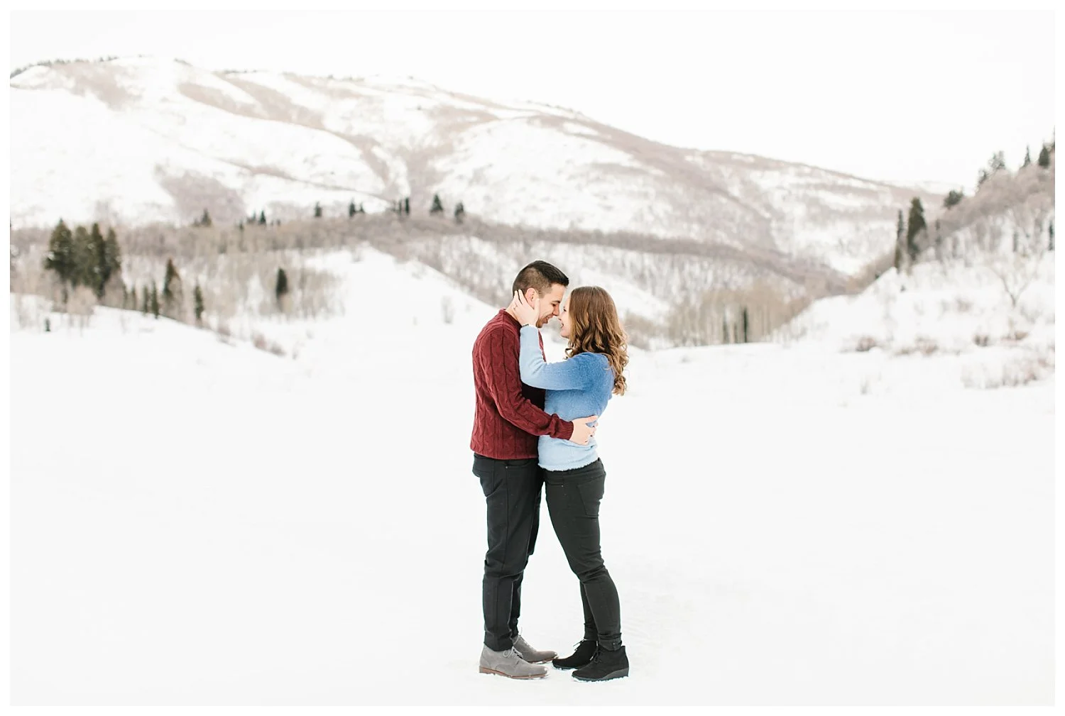 Snow Basin Winter Engagement Session | Utah Wedding Photographer | Rachel Lindsey Photography