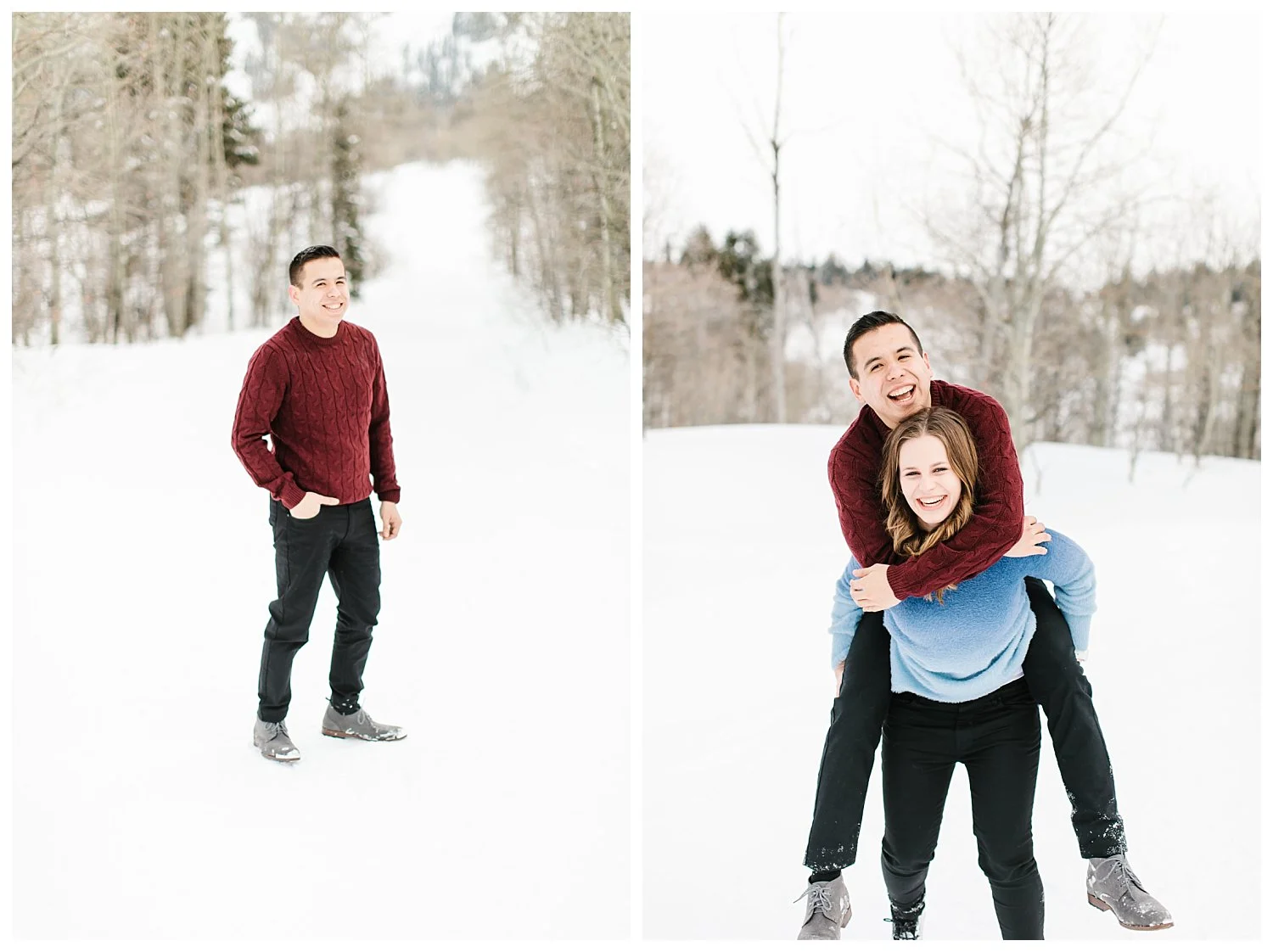 Snow Basin Winter Engagement Session | Utah Wedding Photographer | Rachel Lindsey Photography