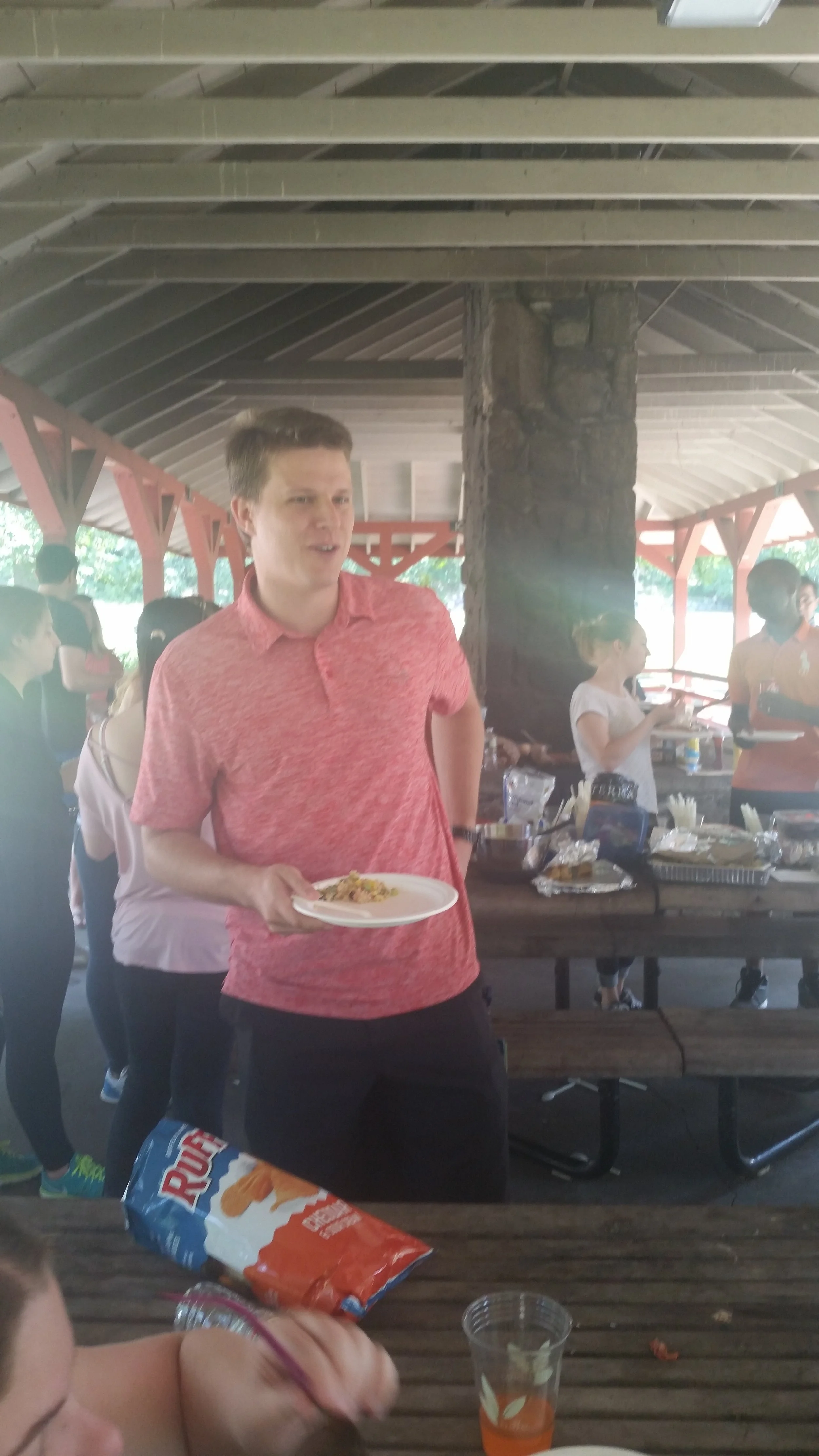 Research Assistant David Jetton gets his first plate, but certainly not his last!
