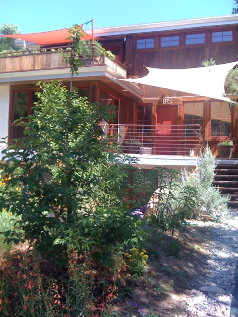 815 North St: Strawbale, near-net zero energy home/office built in 2007 by many local volunteers with legal carriage house in back for another family