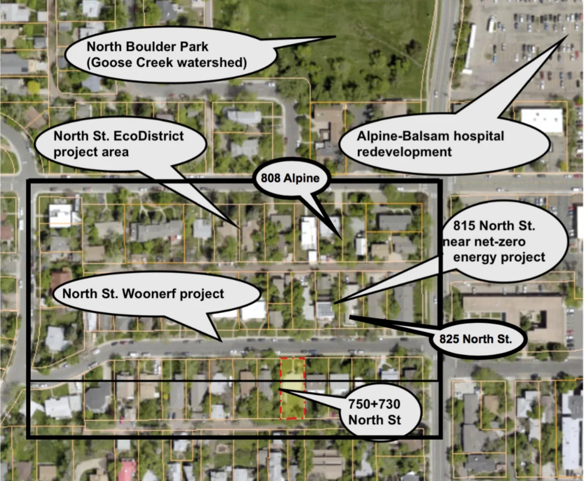 North St. EcoDistrict with existing, underway and potential projects