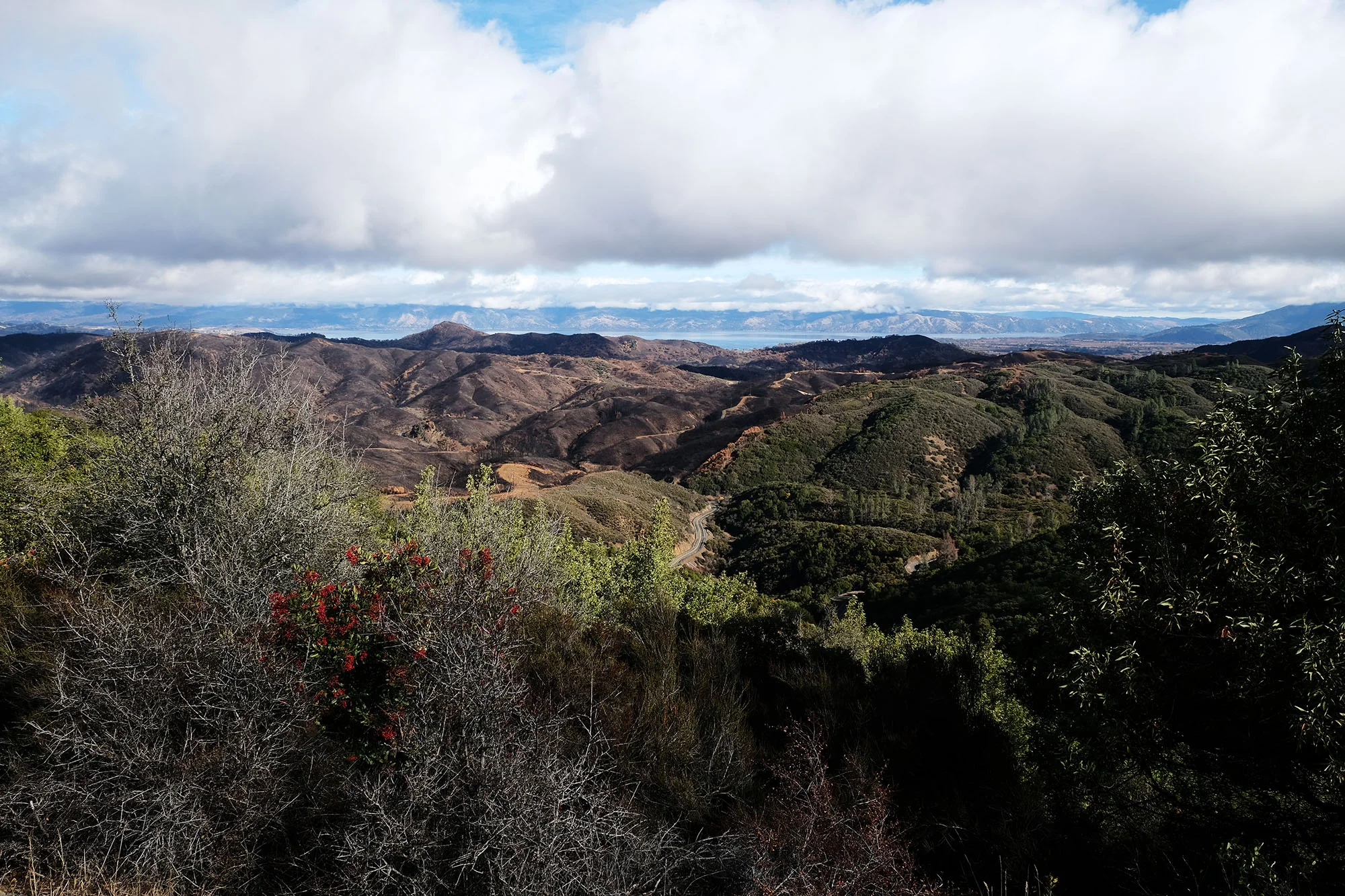 Looking back at the lake from the hills between it and the sea