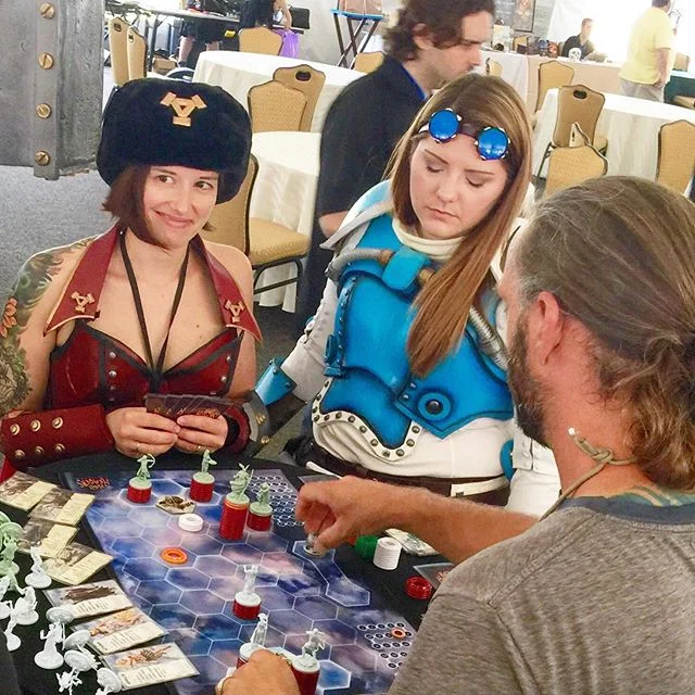 Sorcha and Haley from Warmachine getting in some High Heavens between skirmishes.