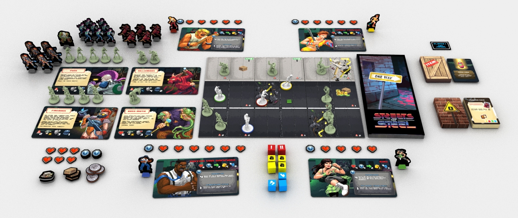 This is an image of the pre-release, Kickstarter preview game. Elements may change in final production run.