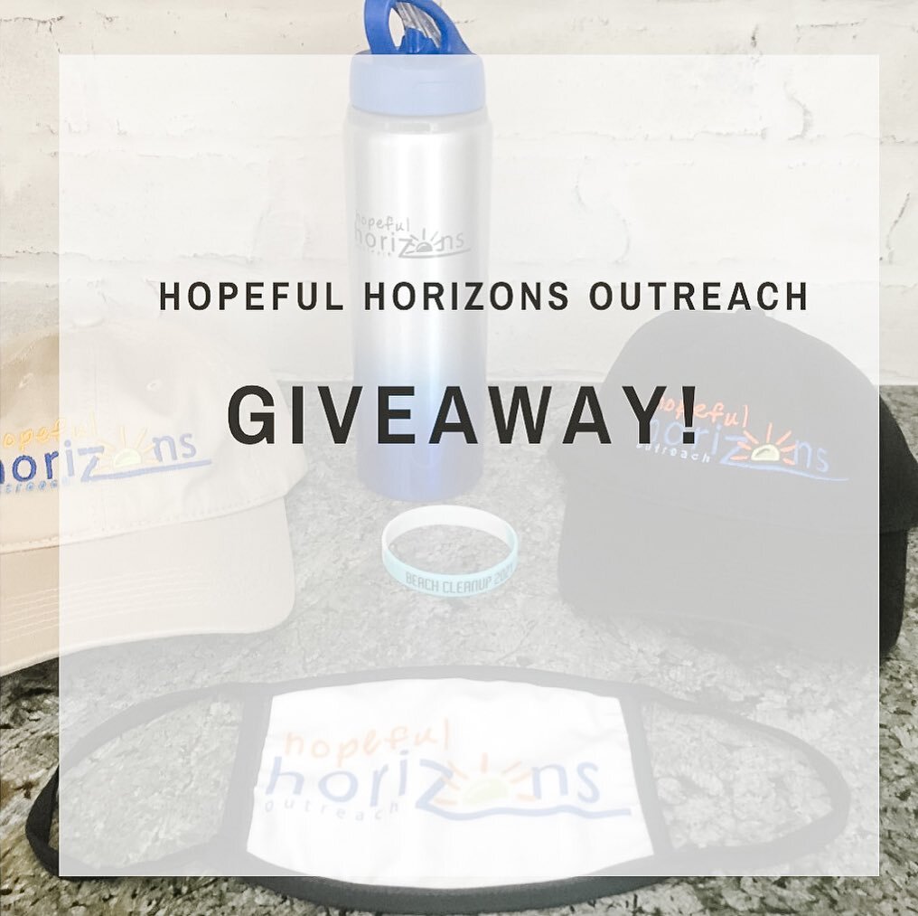 🚨 GIVEAWAY TIME! 🚨 Have a chance to win 2 Hopeful Horizons hats, 1 Reuse-able water bottle, 1 mask, and 1 beach clean up bracelet! 🎉 Here is how to win! 
1. ❤️ This post
2. @ Tag 1 Friend 
3. 👏Follow this account 
☀️ Giveaway ends next Friday Apr