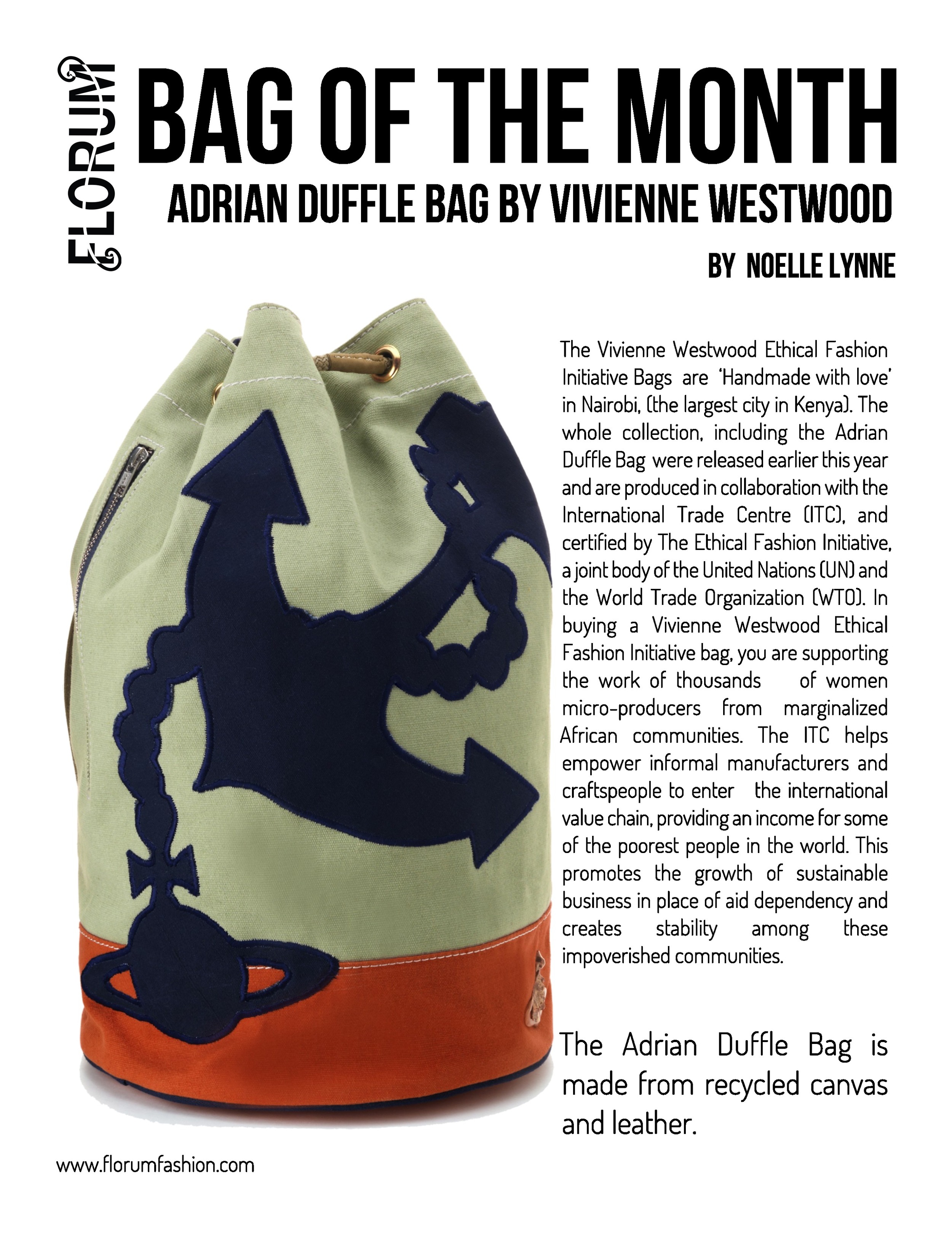 Florum Fashion Magazine Bag of the Month by Noelle Lynne feat Vivienne Westwood