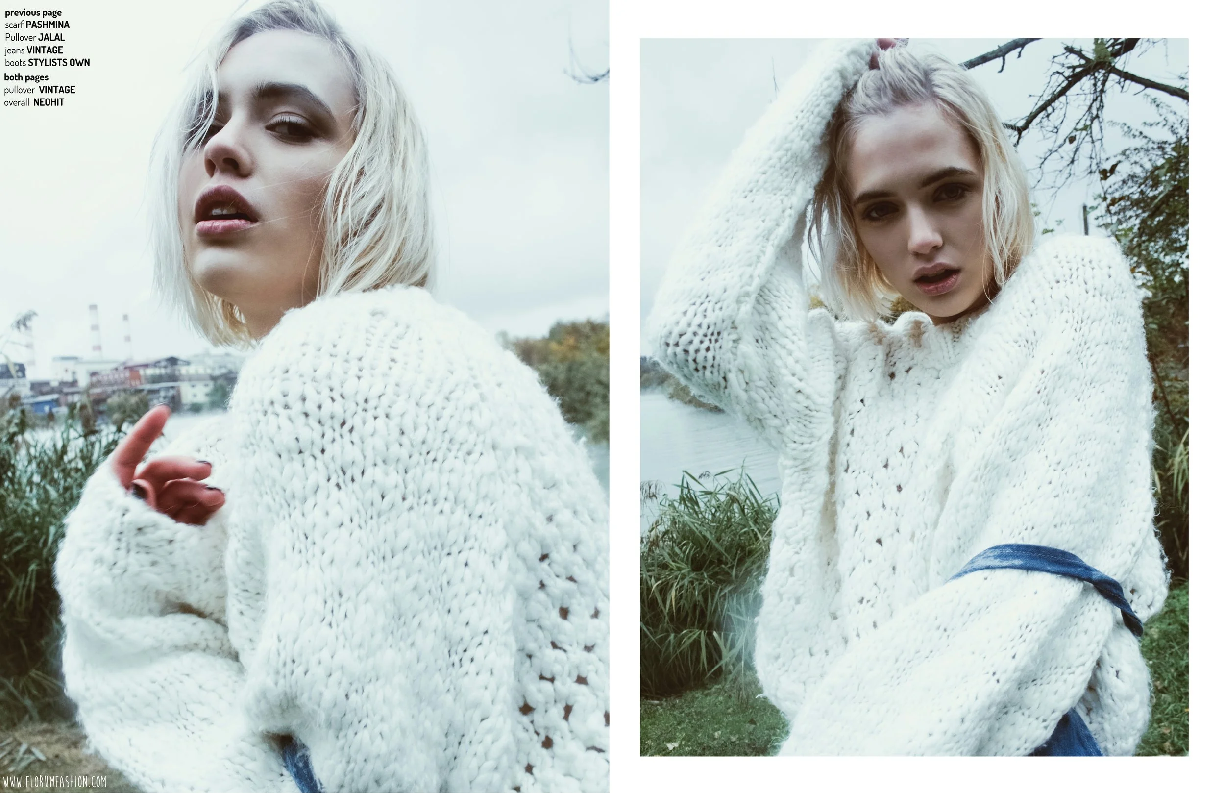 Maglia - Florum Fashion Magazine - Margarita Nikolskaya - Submission editorial - Anastasia Sergienko - Art Models Agency Russia - Victor Morozov - Green - Sustainable - Ethical - blonde model - fashrev - vintage