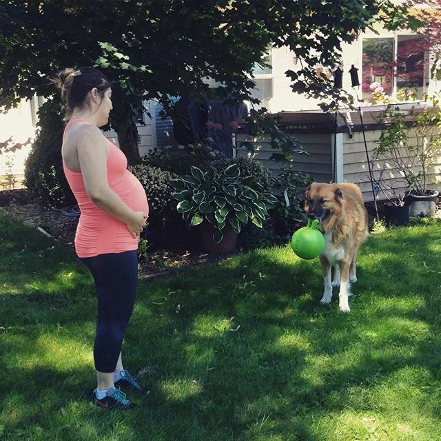 I can't wait to have a little cousin in September! My Auntie Nicole (@rockaffair) came all the way to Oregon to play with me and toss my #JollyBall around for me! #ImSoHappyRightNow