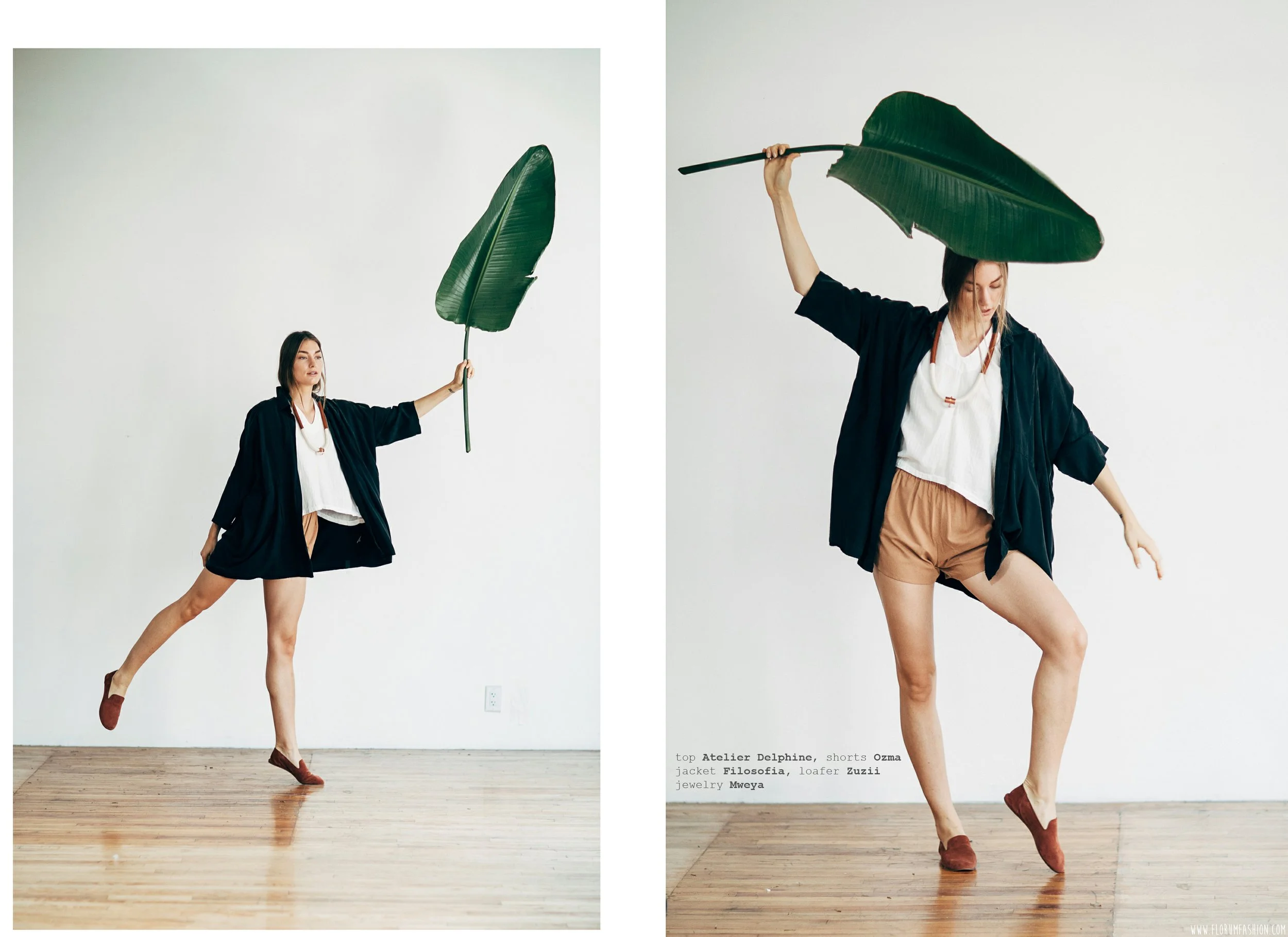 jacket FILOSOFIA top ATELIER DELPHINE shorts OZMA loafer ZUZII necklace MWEYA