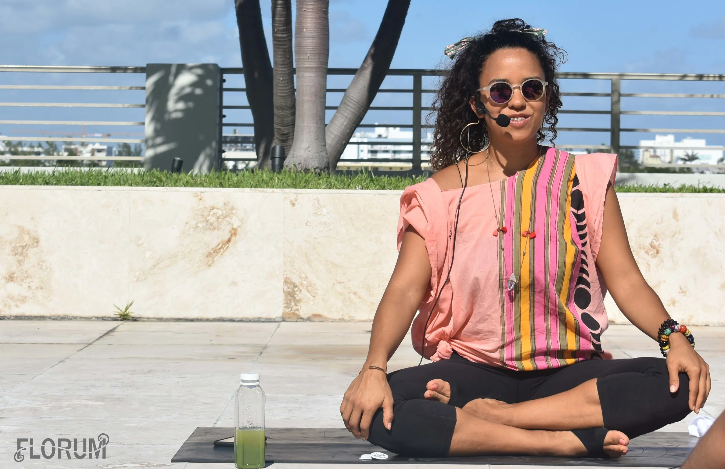 Pictured above is Francine Madera the meditation teacher for the class I attended on Wednesday of Art Week Miami 2017. I absolutely loved that she was wearing an ethical fair trade top from sustainable fashion brand The Onikas. For an hour I was abl…