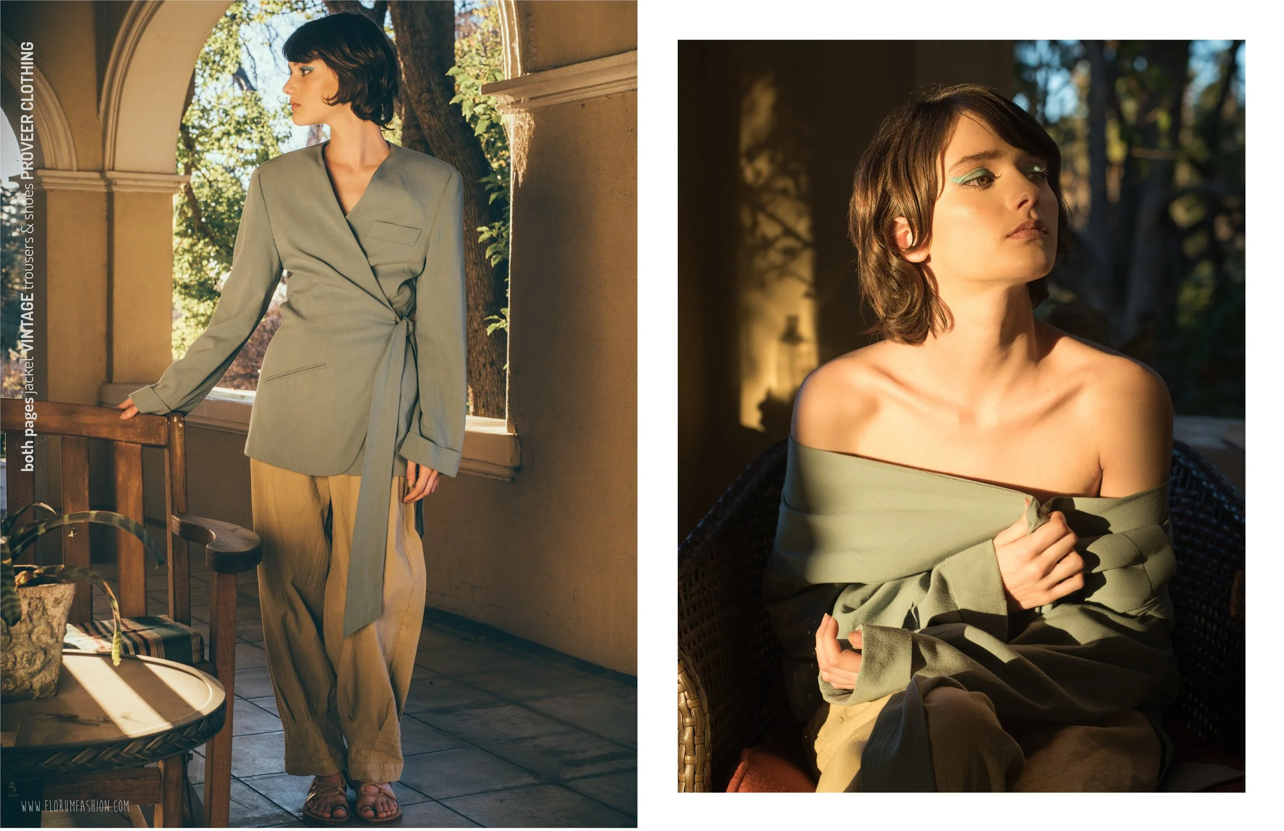 both pages I jacket VINTAGE trousers & shoes PROVEER CLOTHING