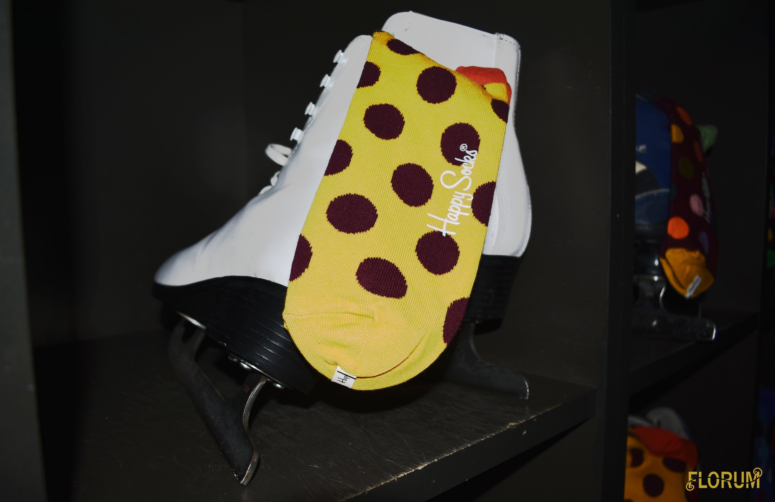 Such a fun party favor was the Happy Socks that were offered for both the ice skates and bowling shoes.