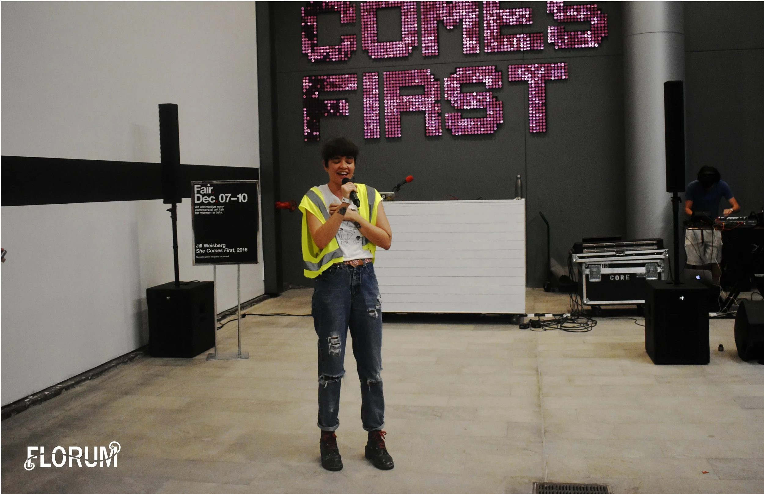 Because I stopped by during the opening reception I had the chance to not only see the fair, however I also got to see a special performance by the artist PoorGrrrl (Check her out on Soundcloud by clicking HERE)