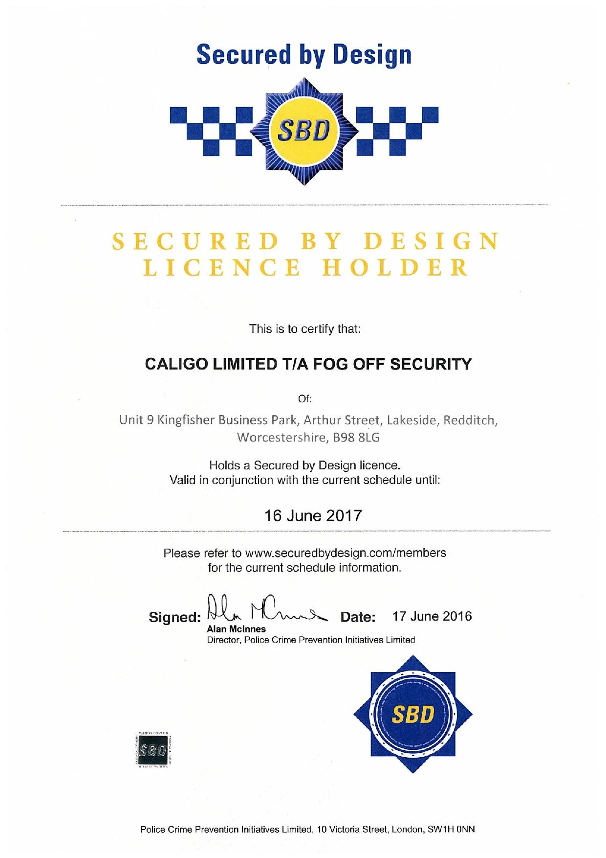 Secured by Design Certificate - Caligo Ltd Fog Off Security-page-001.jpg