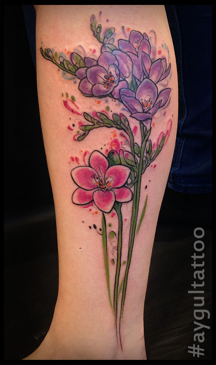 20 Beautiful Freesia Flower Tattoo Ideas For Females  EntertainmentMesh