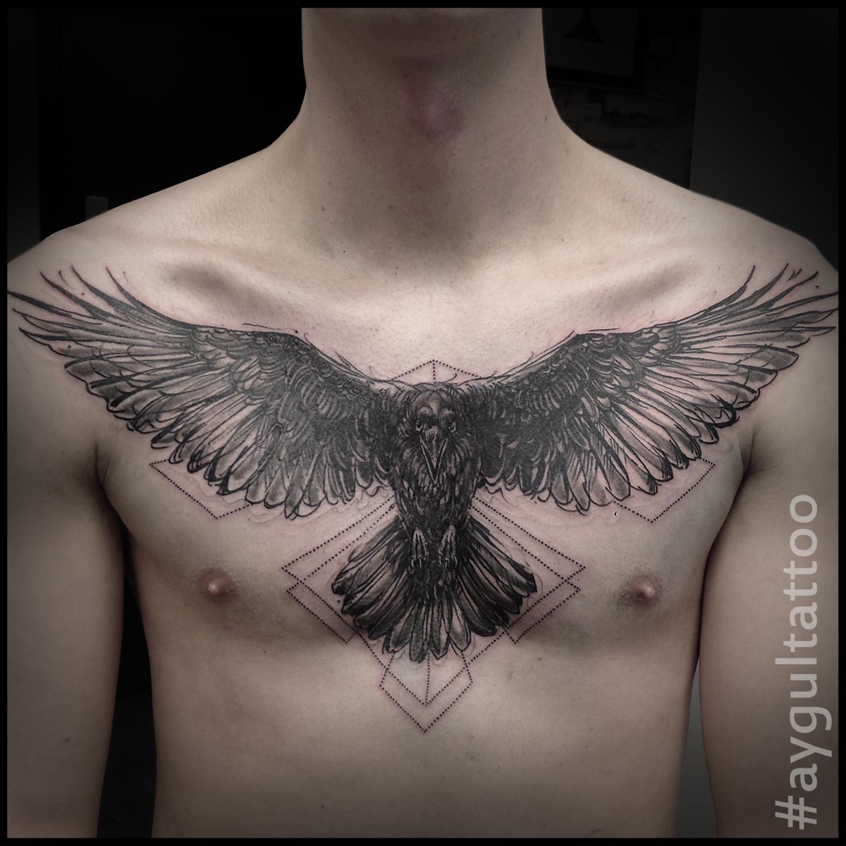 Realistic Raven Crow Chest Piece 3d Wings Black and Grey T  Flickr