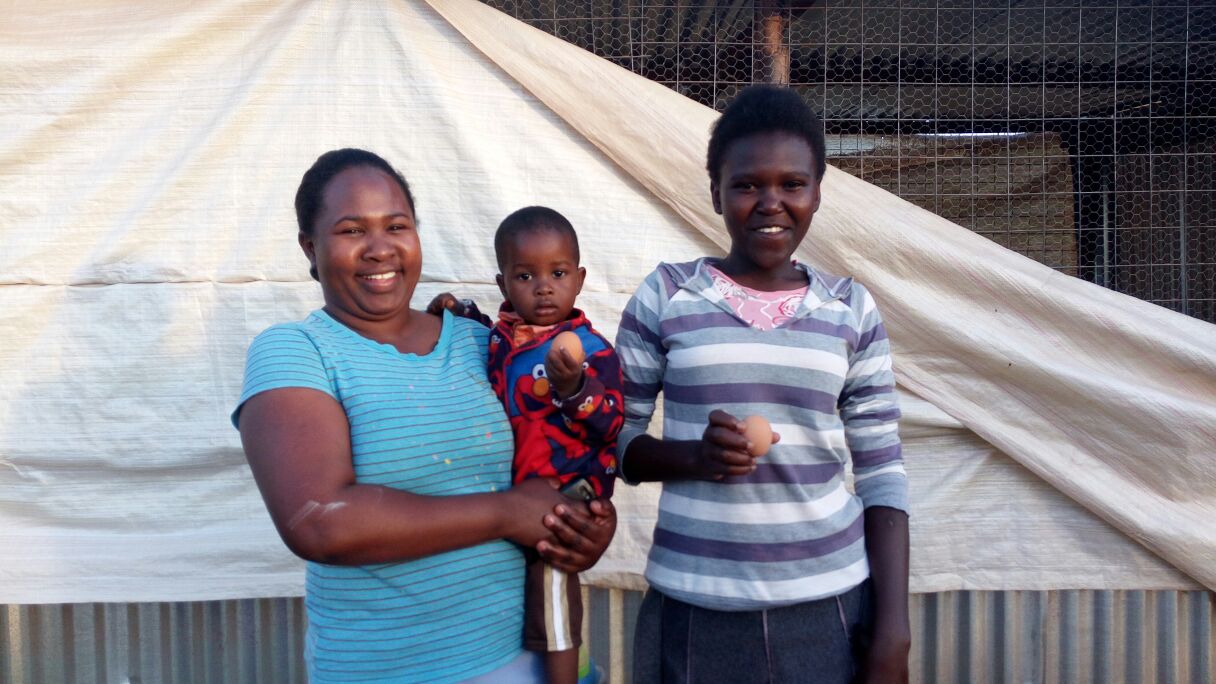Thankful families with food to eat and money to pay bills