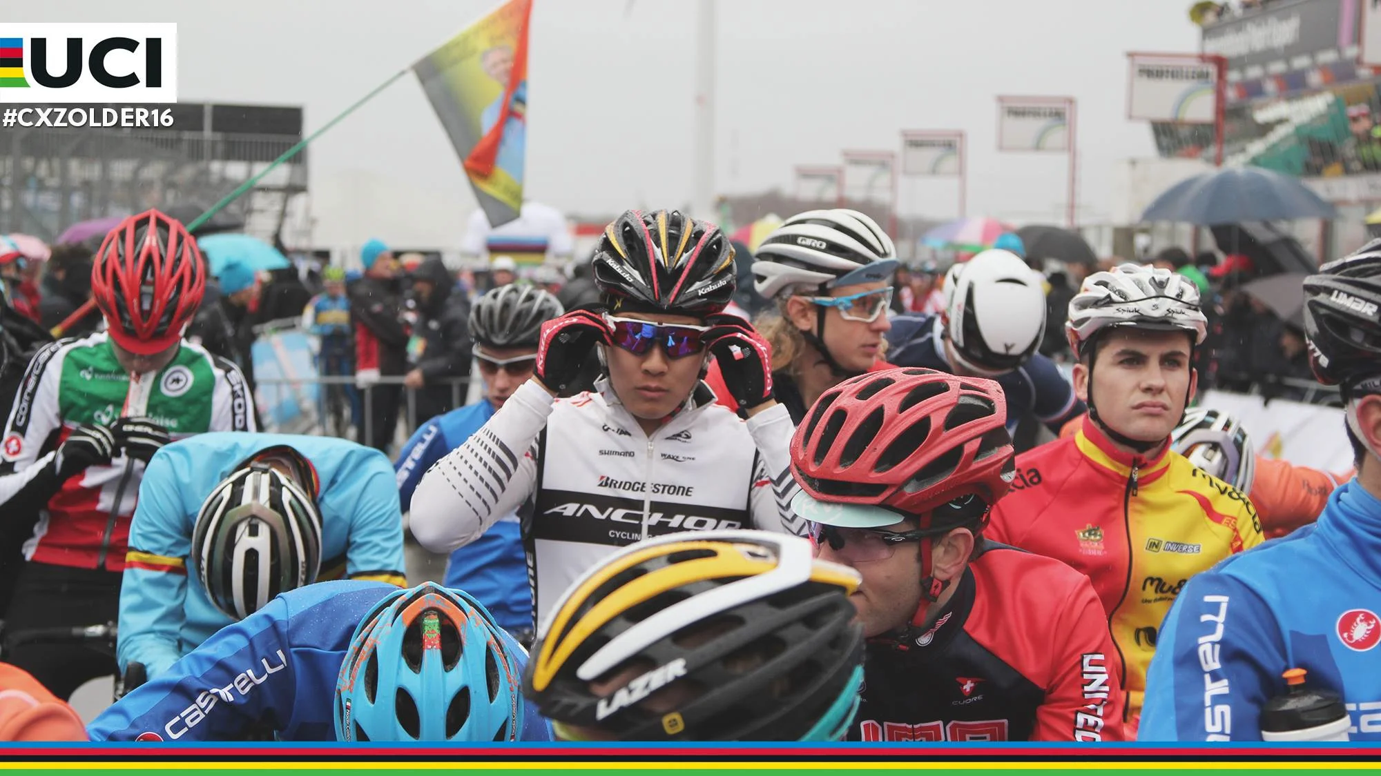 Scott Smith (looking off to the right), got a fourth row start in the men's U23 race on Jan. 31. UCI image. 