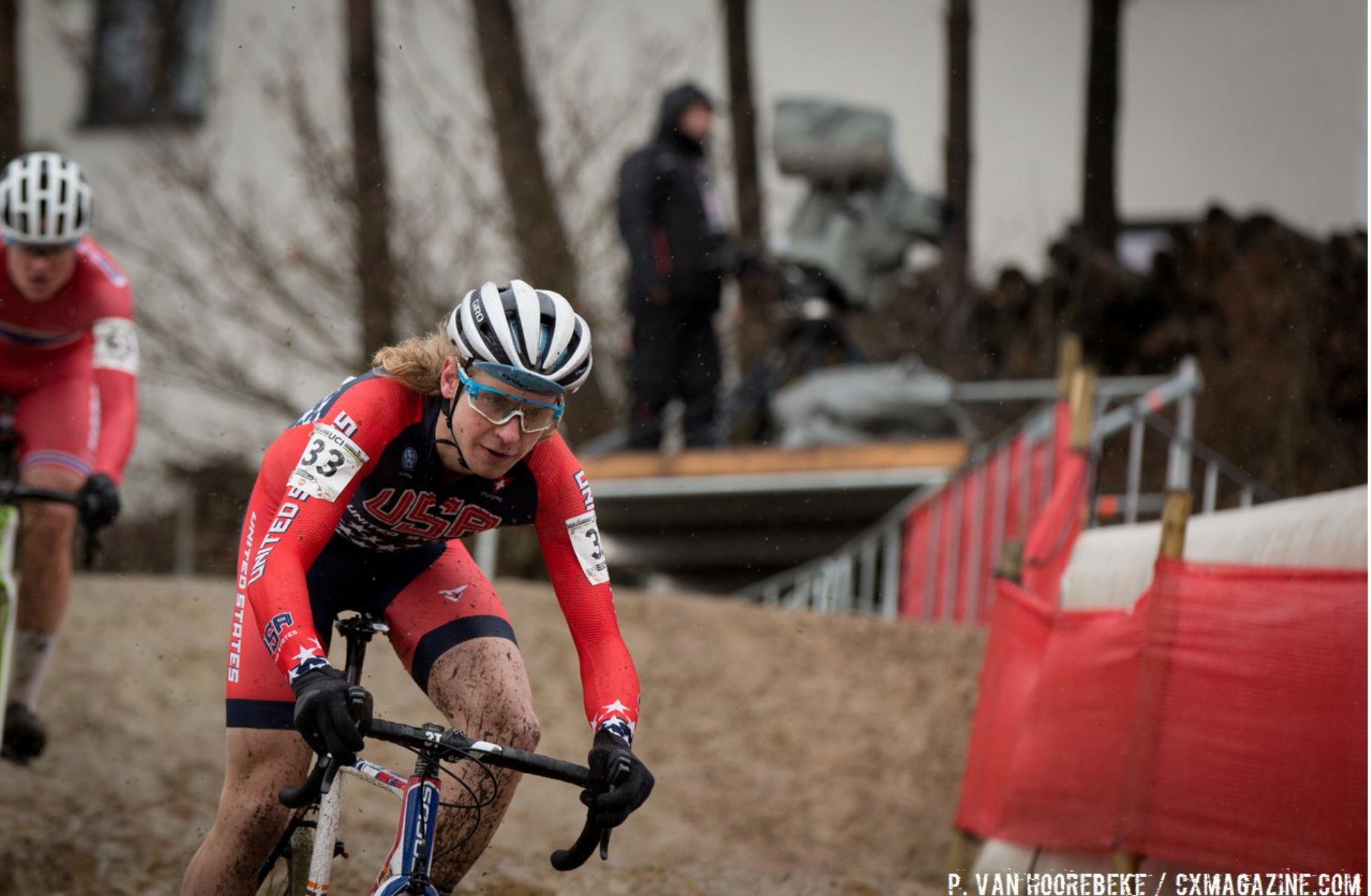 Smith said the race was hard but clearly was having a good time at World Championships. Photo by Pieter Van Hoorebeke.