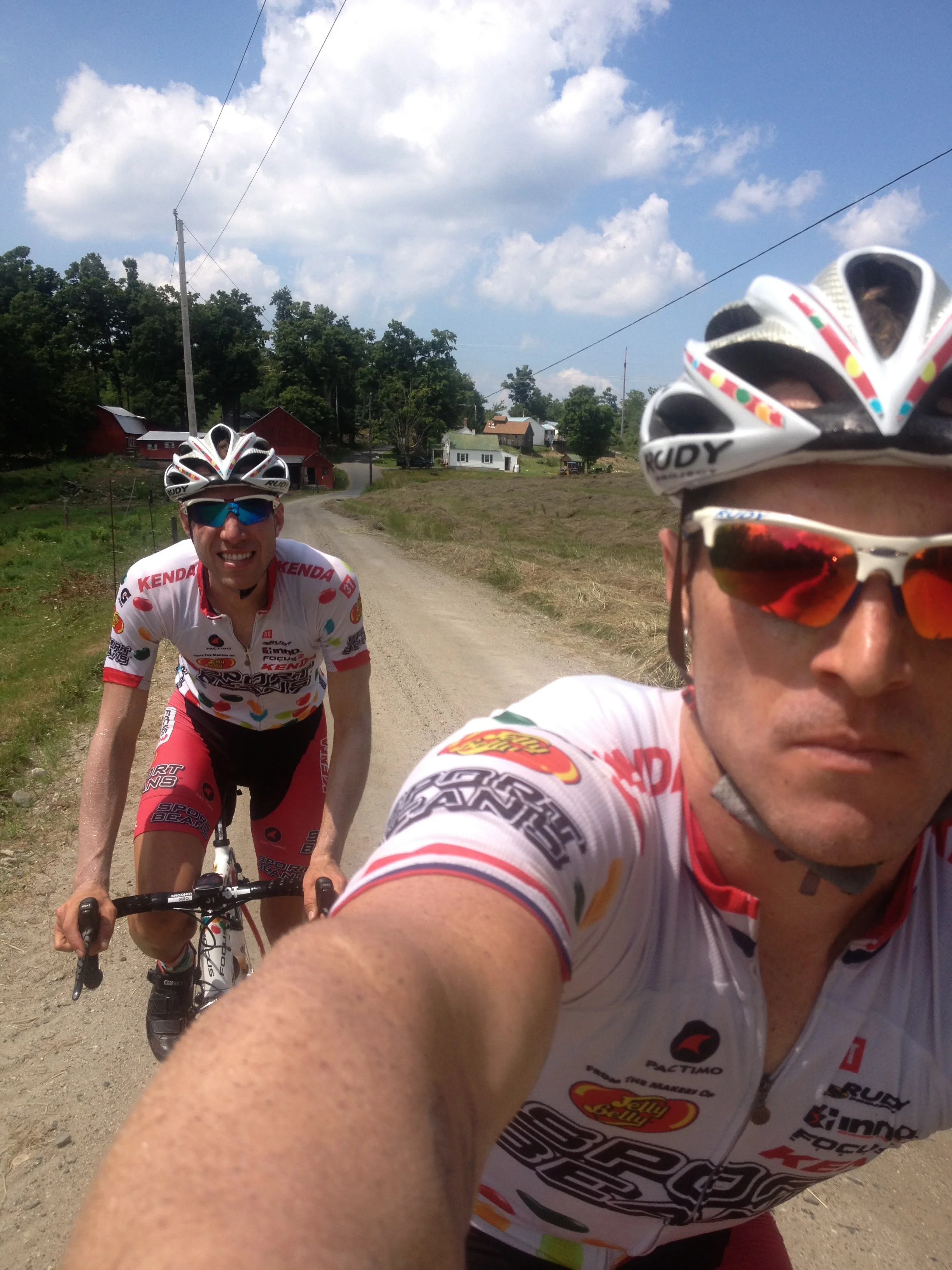 Huff and Powers raced together on the road for the Jelly Belly Cycling Team during 2008 to 2013.