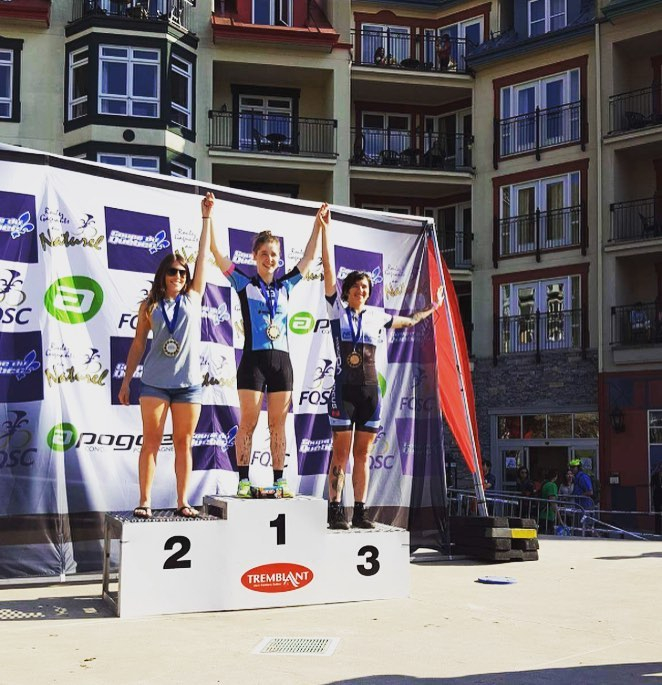Rhys May finished third at the Canada Cup Series mountain bike race at Mt. Tremblant, Quebec on May 22. It was her first race representing the JAM Fund team.
