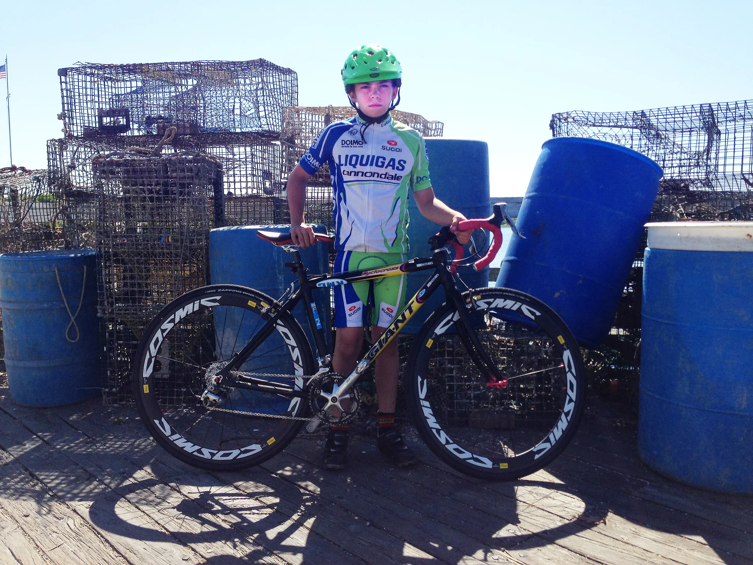 Beau Guenther sports his Tour de France team kit that he got as a birthday present in June.