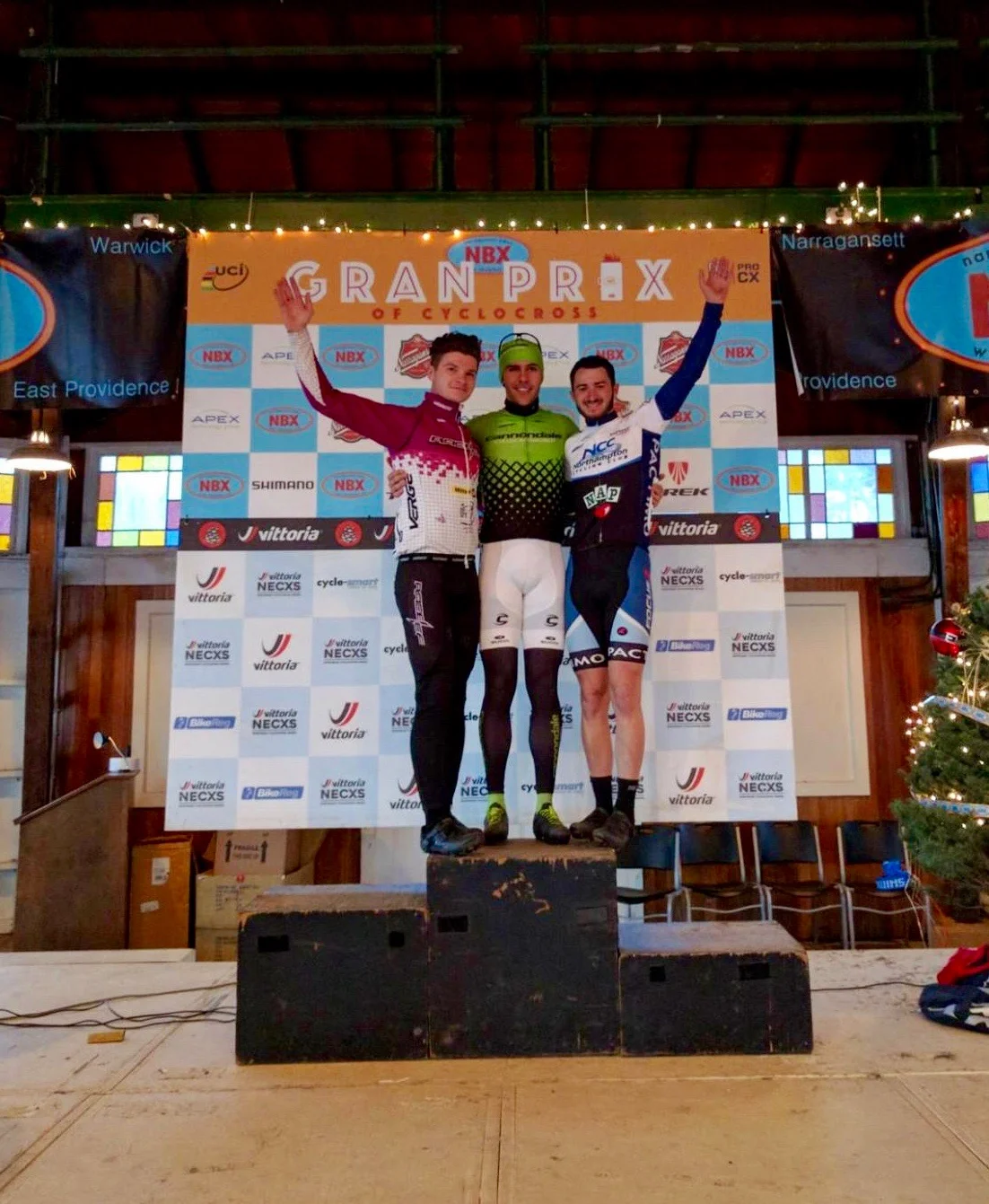 Trent Blackburn (right) was the third U23 finisher at the Dec. 3 Gran Prix of Cyclocross. He finished 13th among all riders in the elite category.