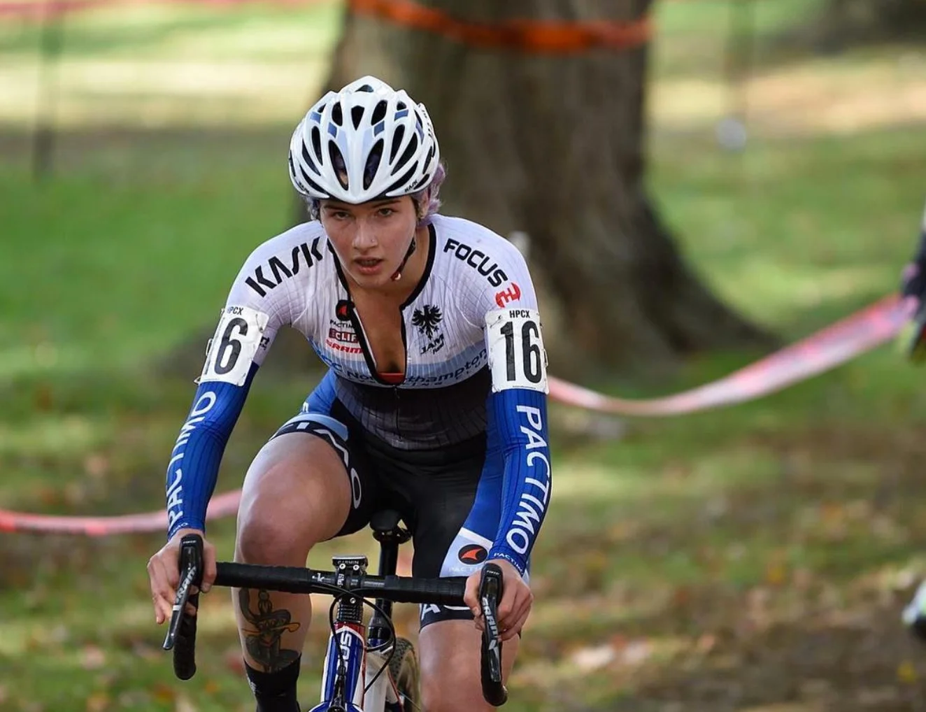 Rhys May focuses on the course ahead at the NBX Gran Prix of Cyclocross on Dec. 3.