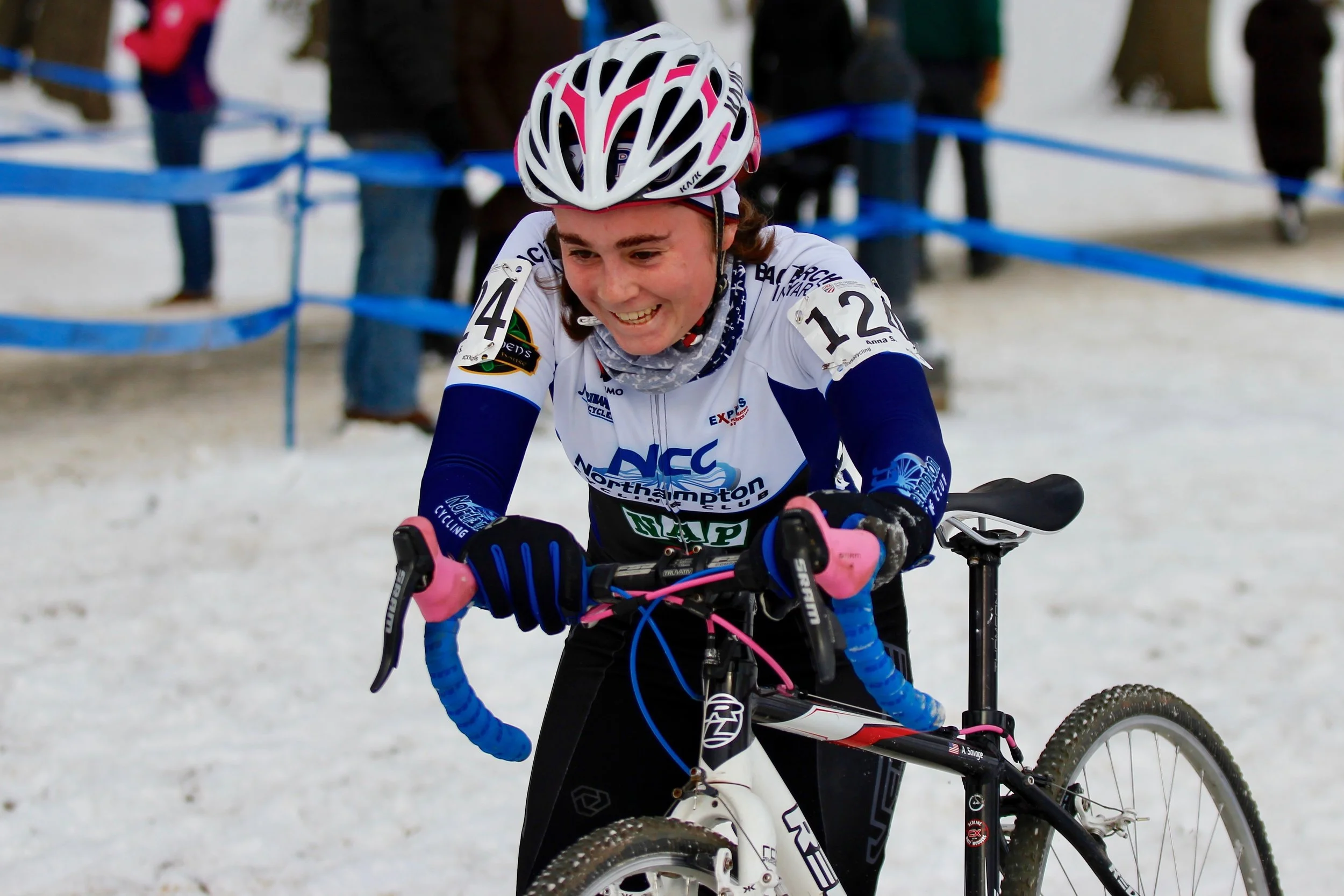 Anna Savage raced in the 17-18 at Cyclocross National Championships, which started at the same time as the women's U23. 