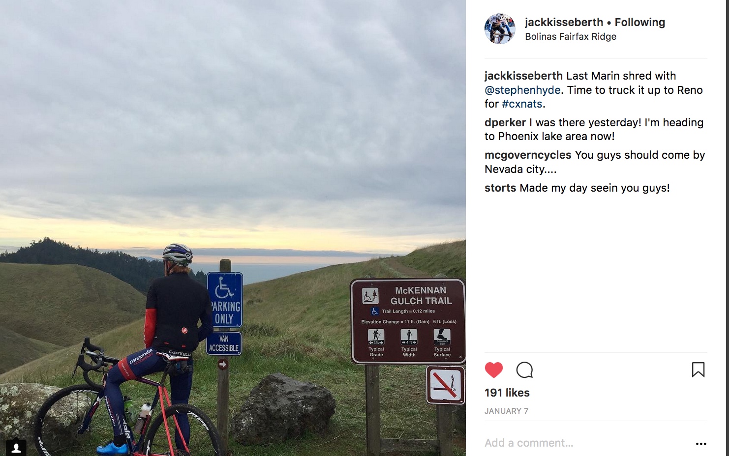 Jack Kisseberth posted this photo of Stephen Hyde on his Instagram one week before Nationals. The two spent a week training together on the California coast in early January.
