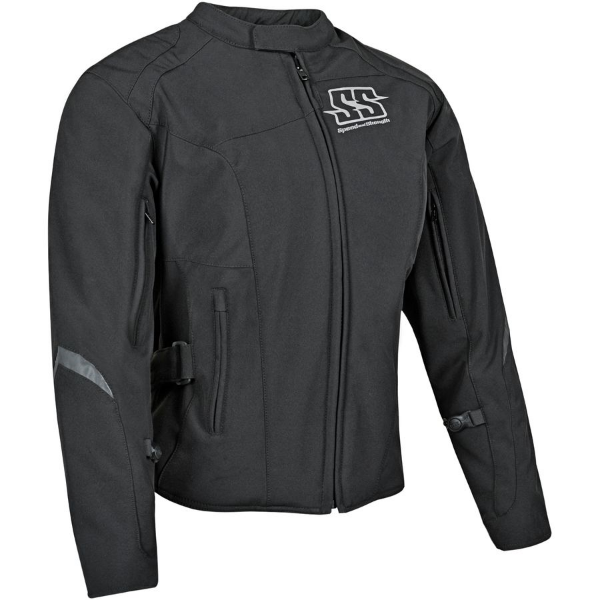 The Speed and Strength® Hammer Down™ textile motorcycle jacket has an AR500 super stretch-fit frame and features removable Vault™ C.E. approved shoulder, elbow and spine protectors.