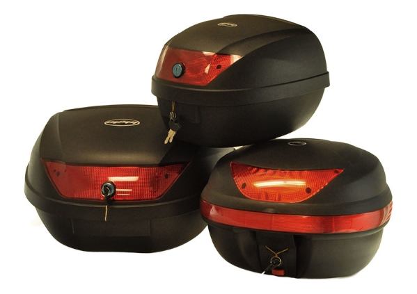 Universal Top Case Scooter Trunks come in multiple sizes