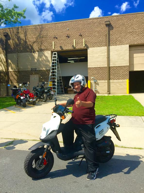 Angel grabbed this Clean White Roughhouse 50 to get around town after he got tired of fixing his old scooter.