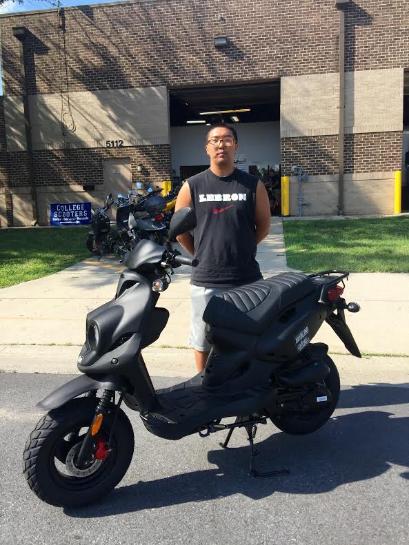 Oujin picked up his second scoot from us, this sweet matte black roughhouse!