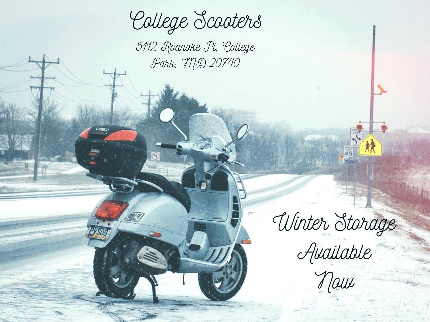 Looking for a place to store your scooter this winter? 🛵 
Don&rsquo;t look any further, We got you! 💪

On top of that, we inspect every single scooters that comes in for storage and notify the owner if there are any issues. Hope to see you soon! 😃
