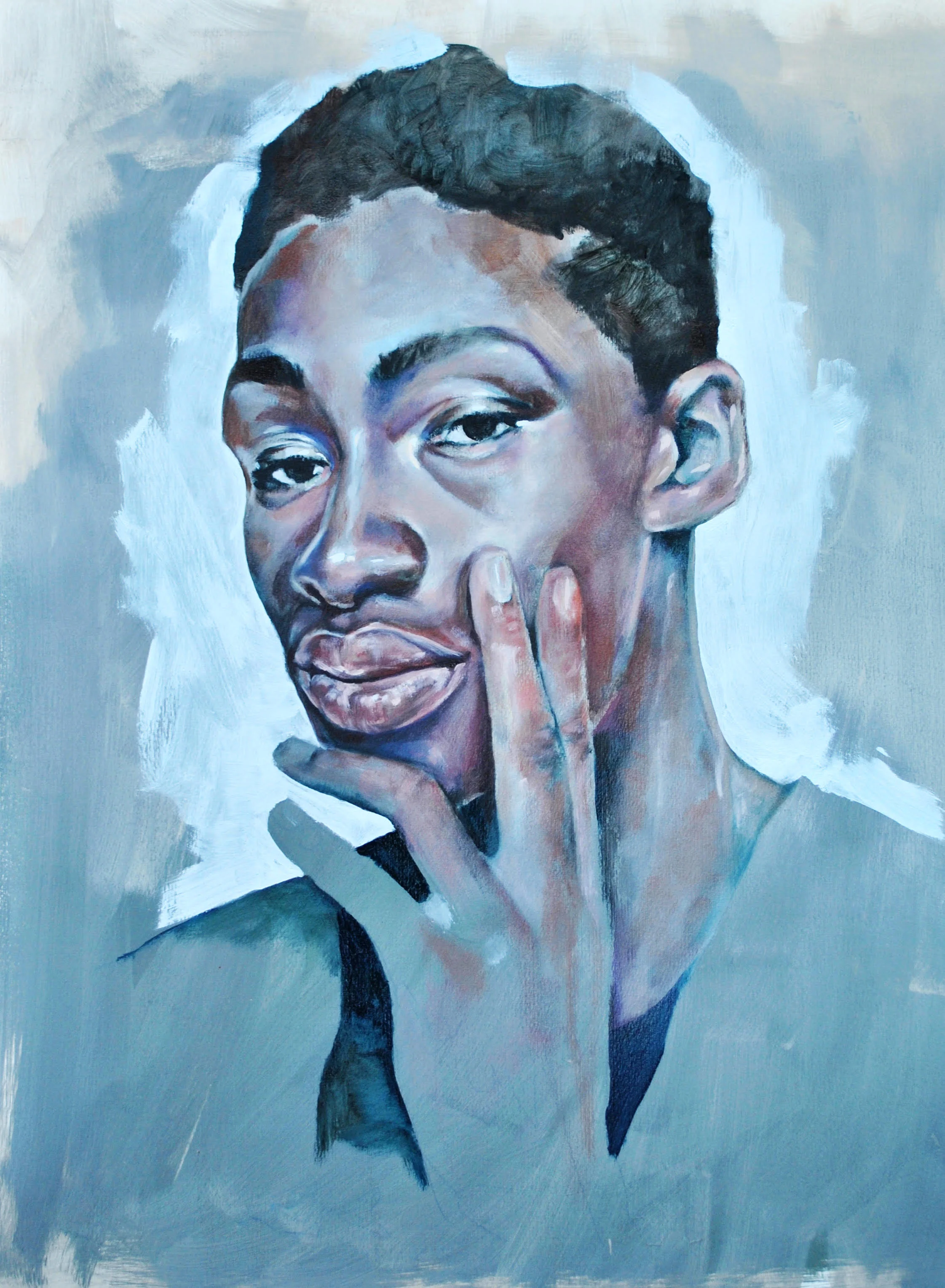 Right Nicole Fossi Oil and Acrylic on Paper 18" x 24" $250 Click here to Inquire