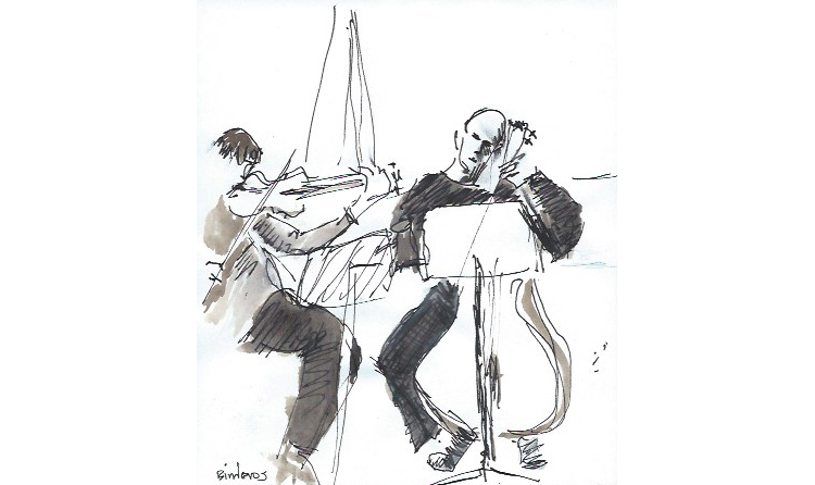 Jerusalem Trio - AD82. Ink on Paper, 3.25" x 6", 2005.