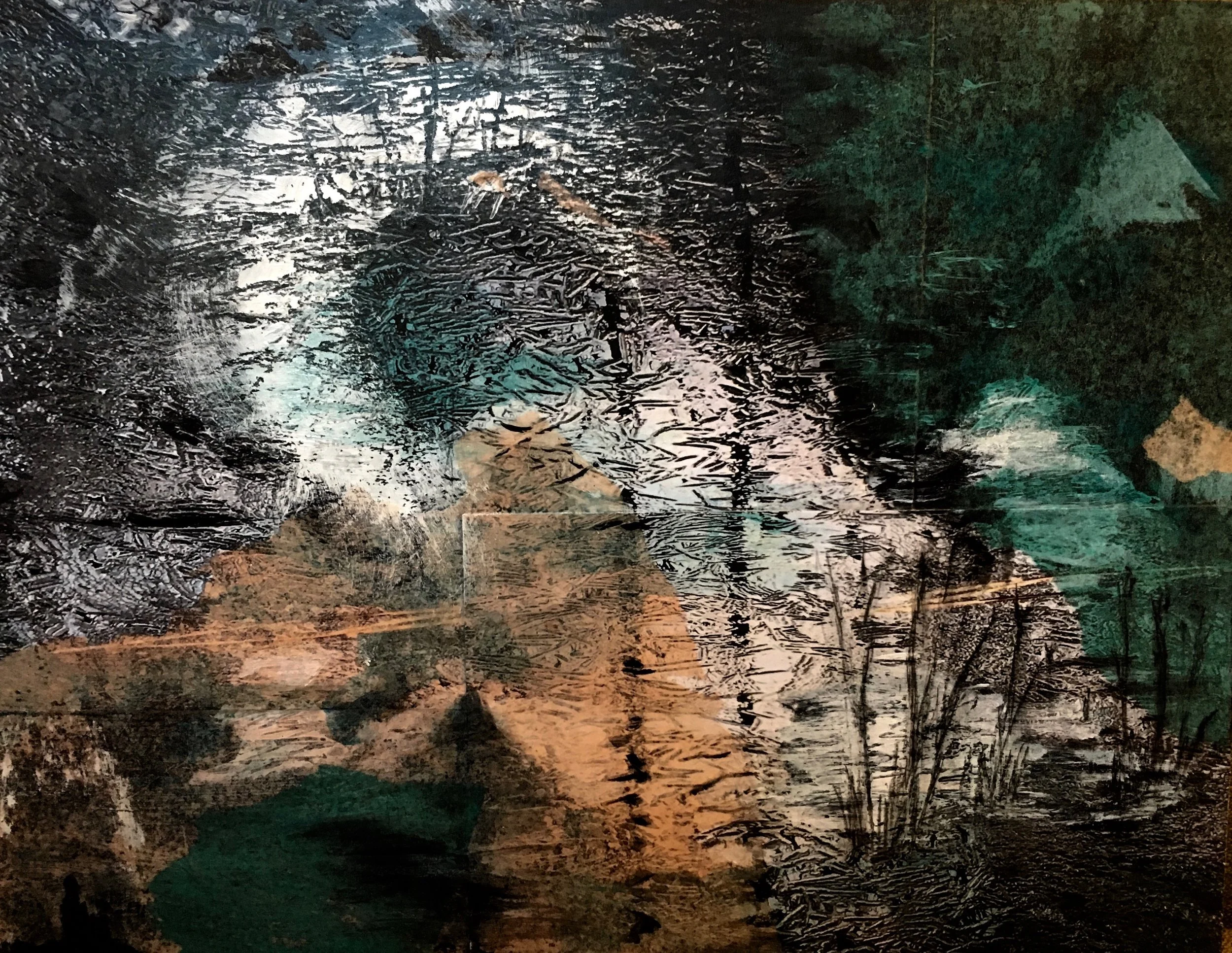 Moon Reflection Joy Every Mixed Media Collage on Wood Panel 11" x 14" $550 Click here to Inquire