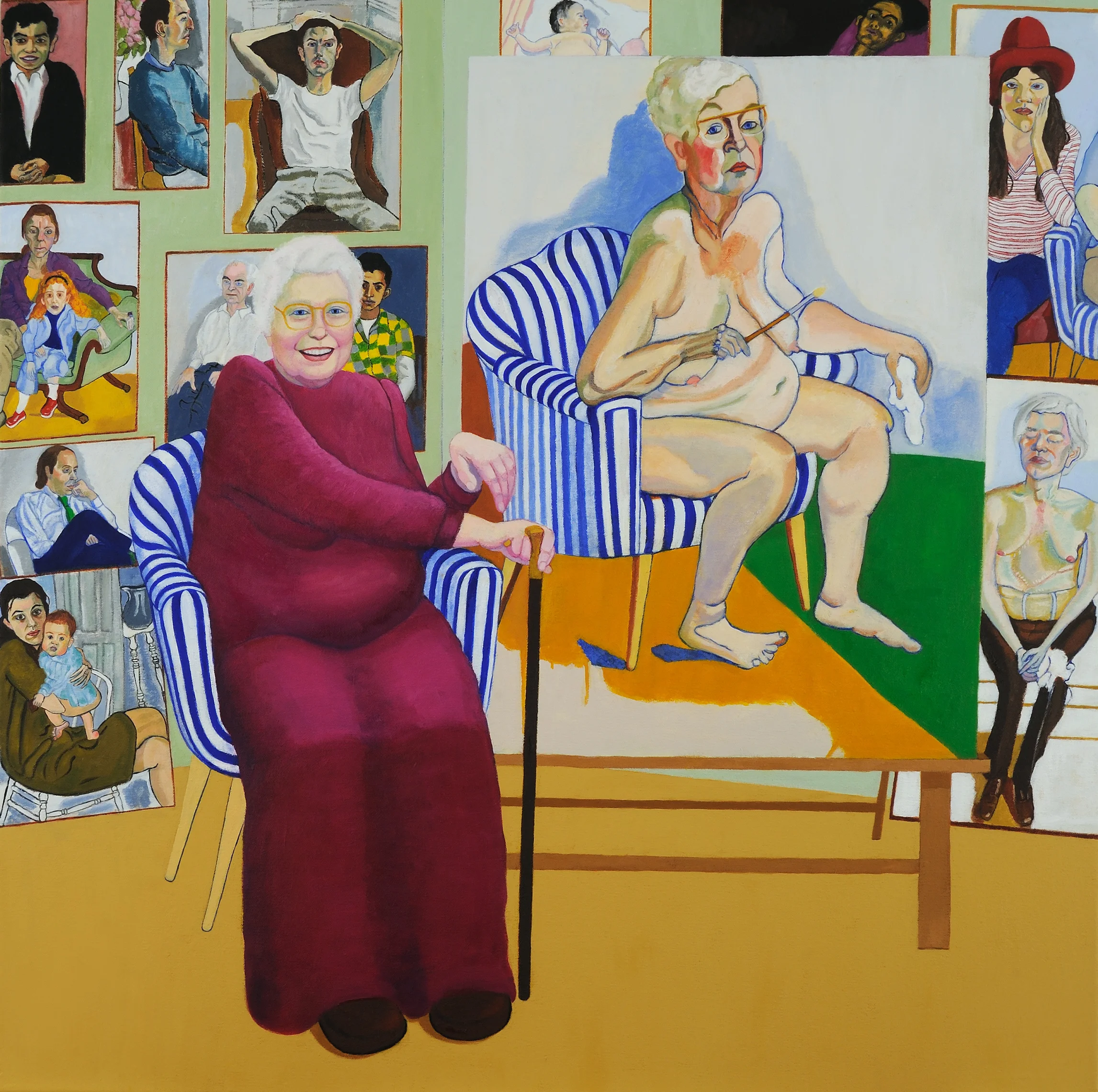 Homage to Alice Neel Miriam Keeler Oil on Canvas 36" x 36" SOLD Click here to Inquire