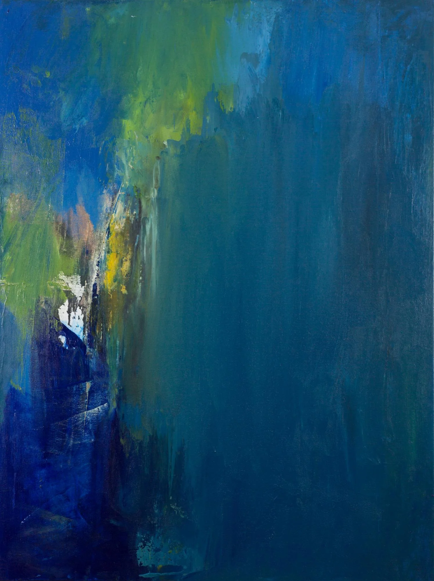 The warm embrace of sadness. Acrylic on canvas. 40" x 30". 2016.