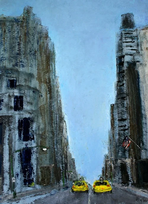 38th and 8th (East) , by Gordon Binder. Oil on paper. 12" x 9". $385. Buy it.